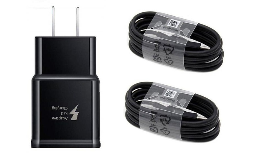 Image 3: Samsung USB Type C Cables Fast Dual Car Wall Charger for Galaxy S8 S9 S10 Note 9