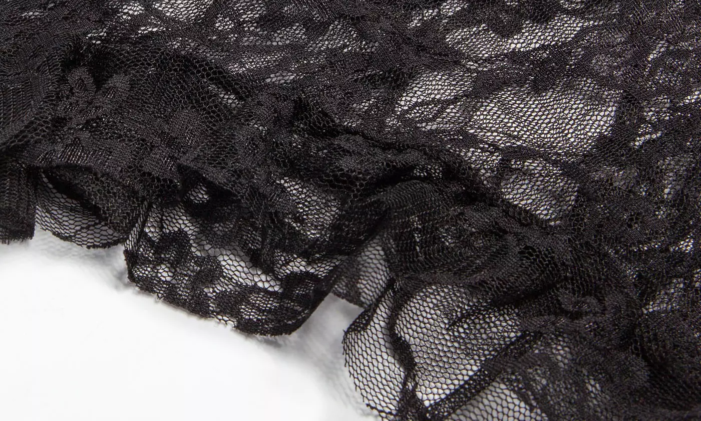 Women Sexy Babydoll Lingerie Lace Pajama Set