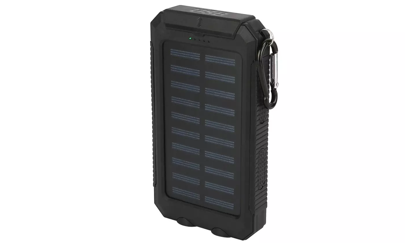 iMounTEK 10,000mAh Solar Power Bank Battery Pack with 2 USB Ports and LED Lights