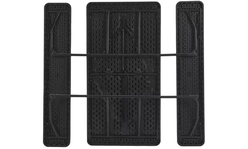 Image 3: Foldable Black Picnic Table and Bench Set