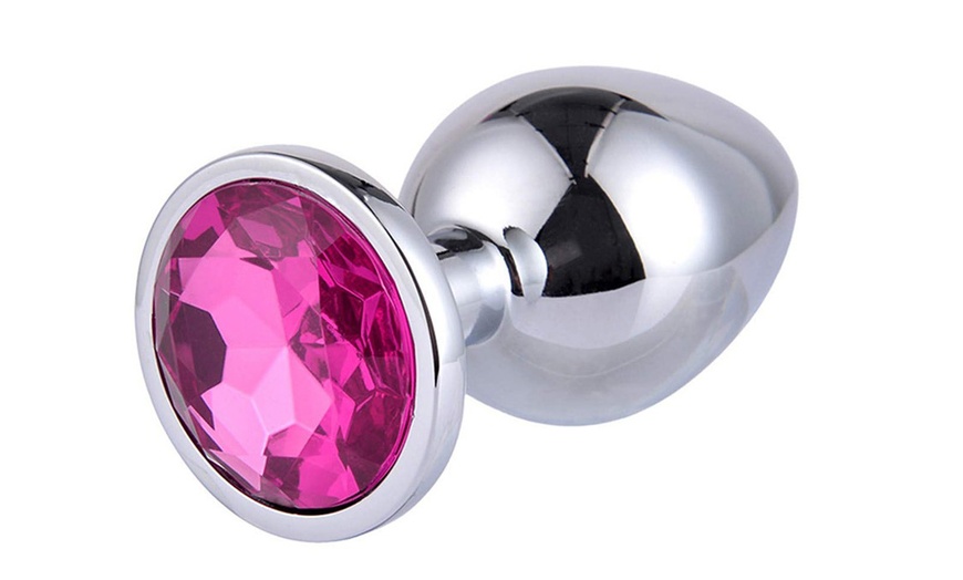 Image 7: Stainless Steel Jeweled Anal Plugs Stimulation Toys Stopper Multi Color