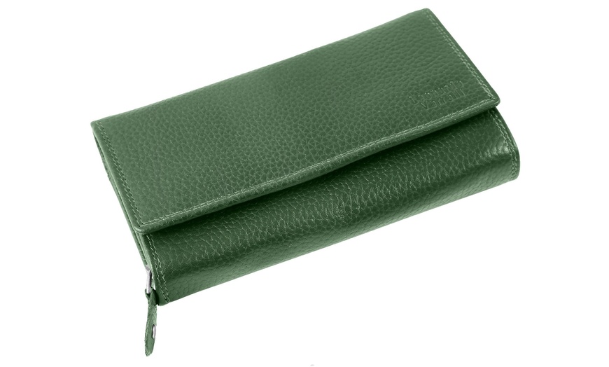 Image 20: Cartera de piel genuina para mujer Leonardo Verrelli