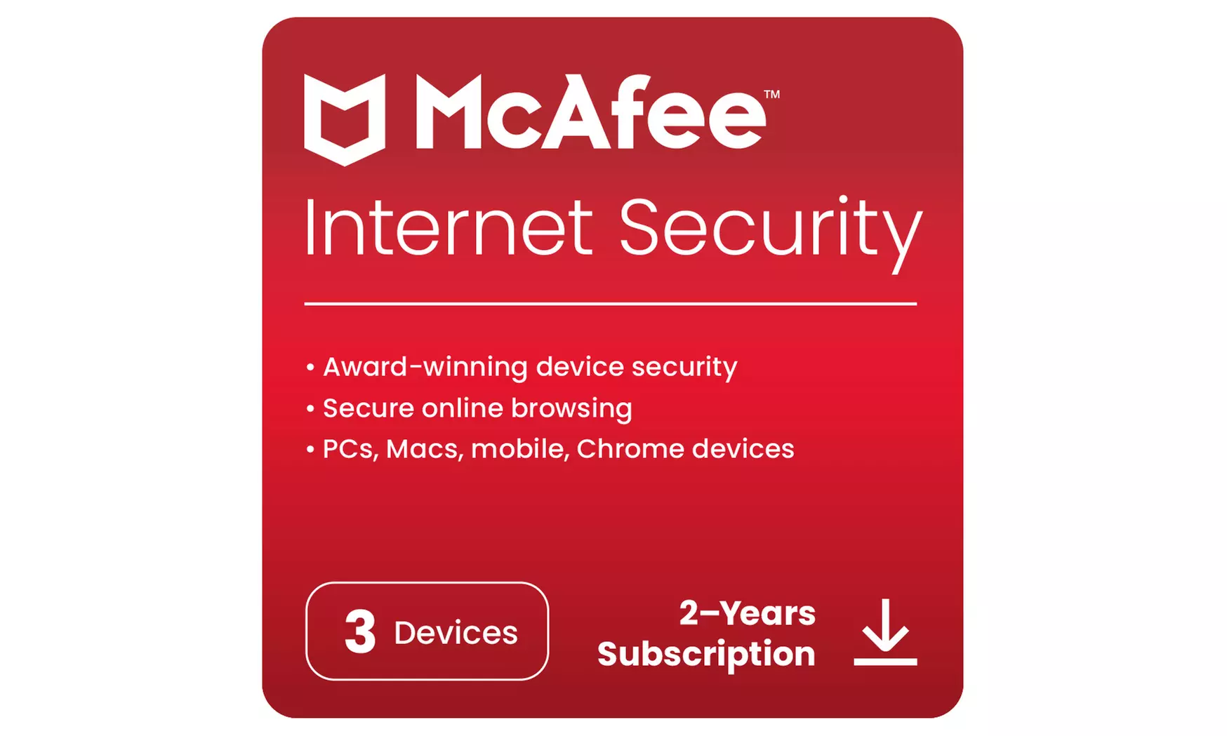 McAfee Internet Security 2025 für 1 oder 3 Geräte für 1 oder 2 Jahre als Download - Second Medium