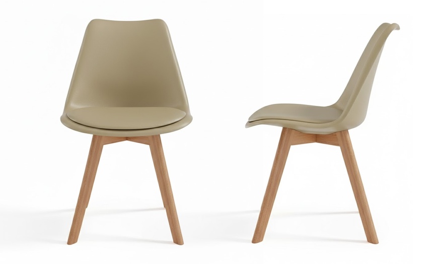 Image 18: Set 4 sedie in ecopelle e legno di faggio