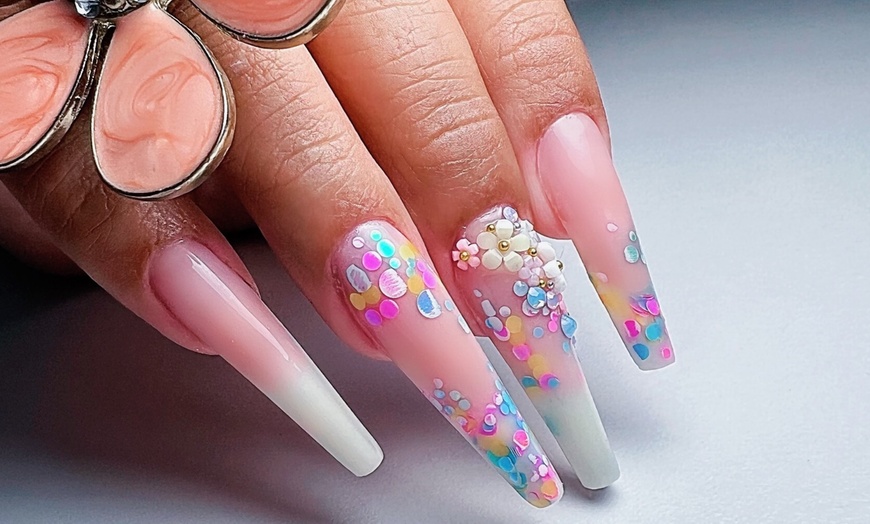 Image 4: Full Set Builder Gel Short, Medium, or Long with Gel Pedicure