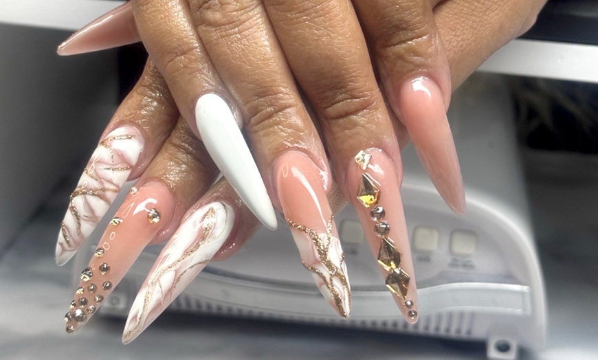 Image 4: Choose From  Acrylic Nails Package, Acrylic Nails w/ Optional Design 