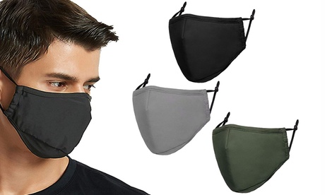 Men'sCotton Washable Face Mask (3-Pack) 3-Pack ( Hunter Green )