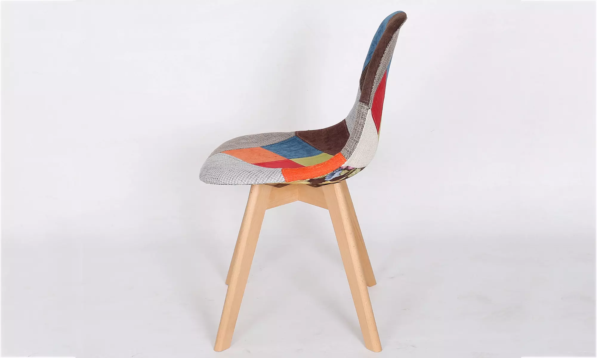 1, 2, 4 ou 6 chaises scandinaves patchwork de salle à manger - Second Medium