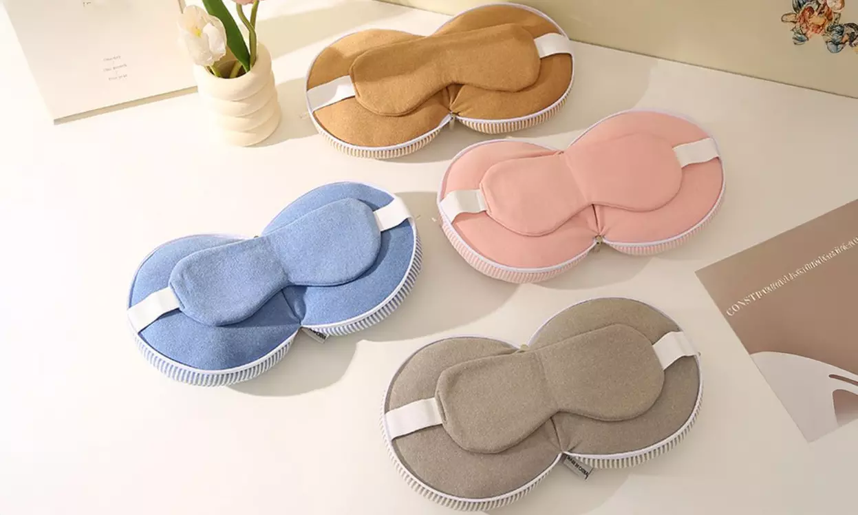Two-in-One Foldable Travel Pillow with Eye Mask