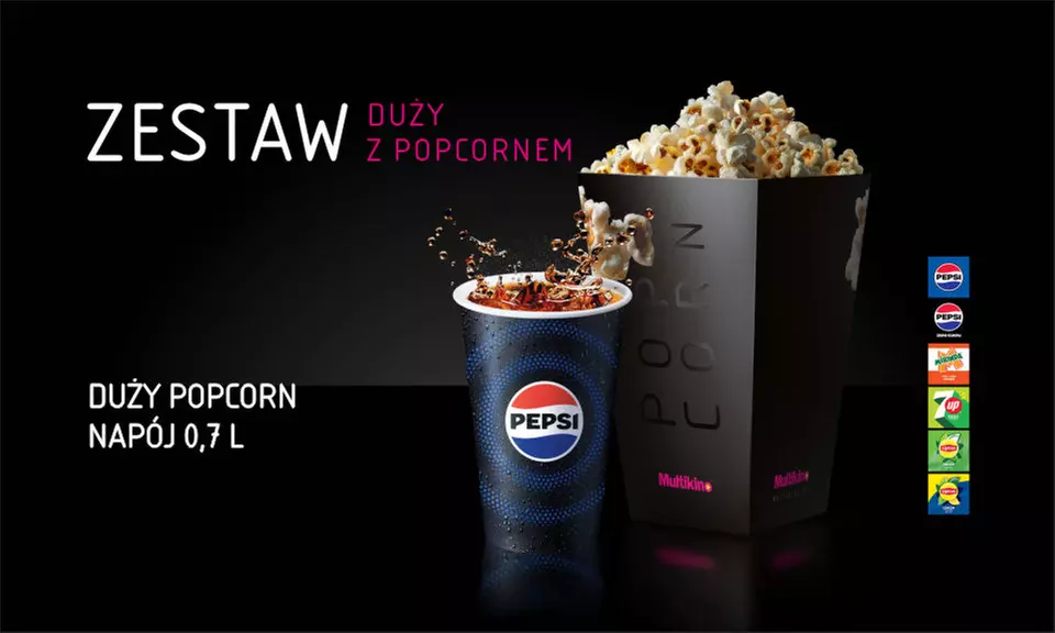 Zestawy barowe: napój z popcornem lub nachosami dla 1 lub 2 osób