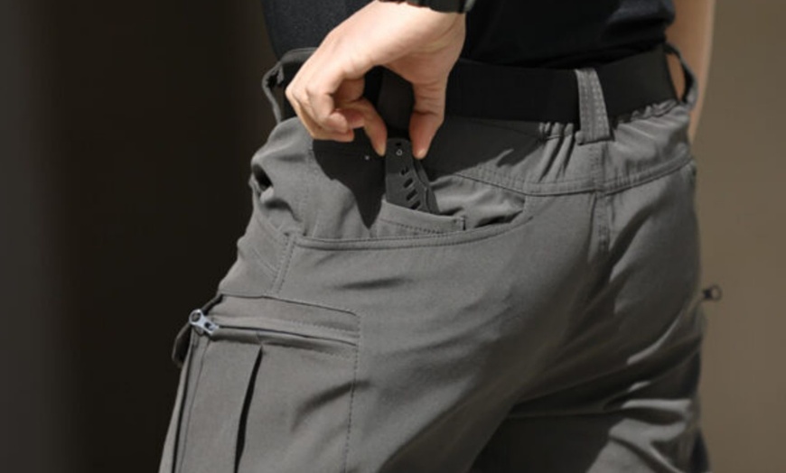 Image 8: Men's Stretchy Cargo Work Pants 