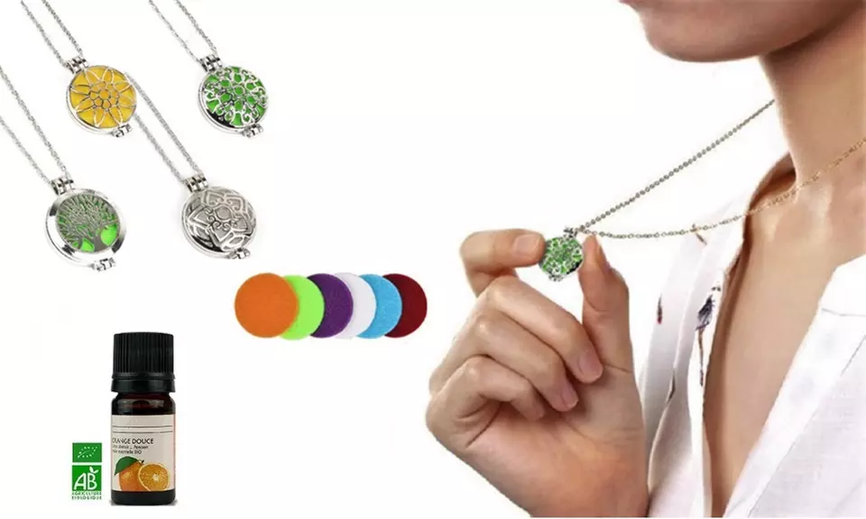 1 ou 2 colliers diffuseurs d'huiles essentielles et HE d'orange en option, pour se détendre tout au long de la journée - Primary Image