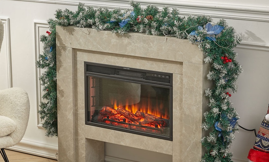 Image 3: Living And Home Festive Pre-Decorated Christmas Garland