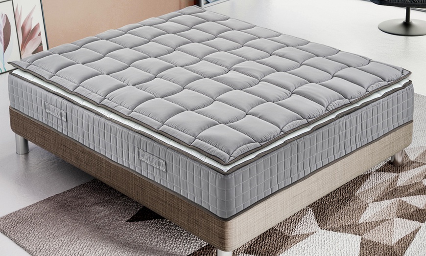 Image 1: Orthopedische springverenmatras met afneembare topper van traagschuim