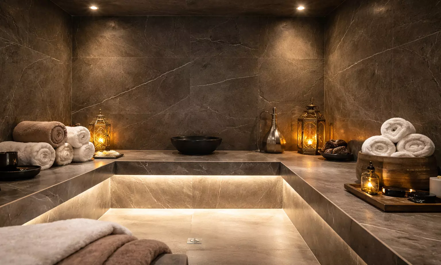 Accès privatisé hammam, gommage, espace détente, boisson pour 2 ou 3