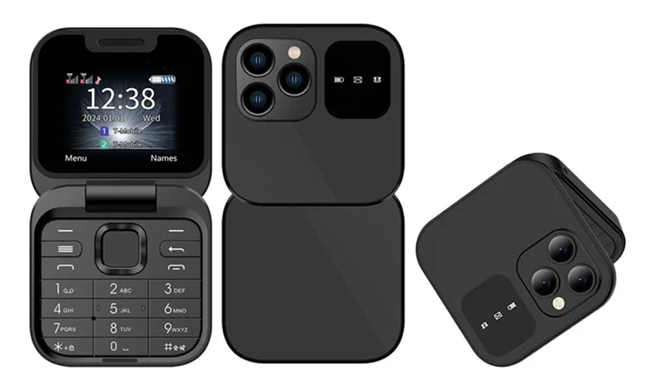 Telefono tascabile pieghevole nero
