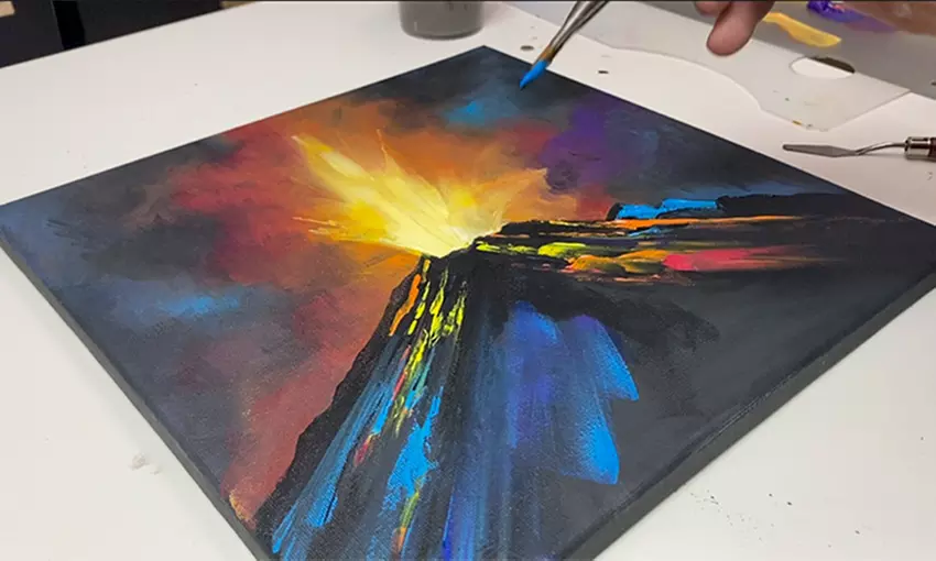 Taller de pintura y texturas con degustación de vinos volcánicos