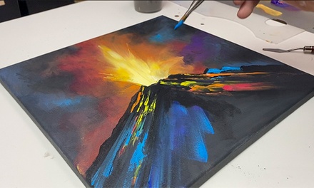 Para 1 persona: taller de pintura y texturas con degustación de vinos volcánicos - Ikigai Espacio Artístico Y Creativo