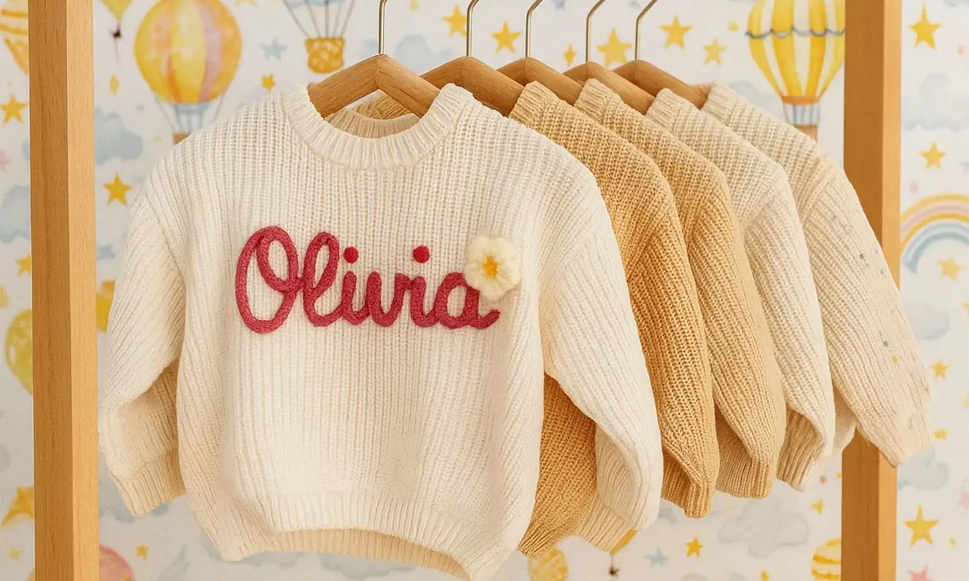 Un pull unique brodé pour bébé