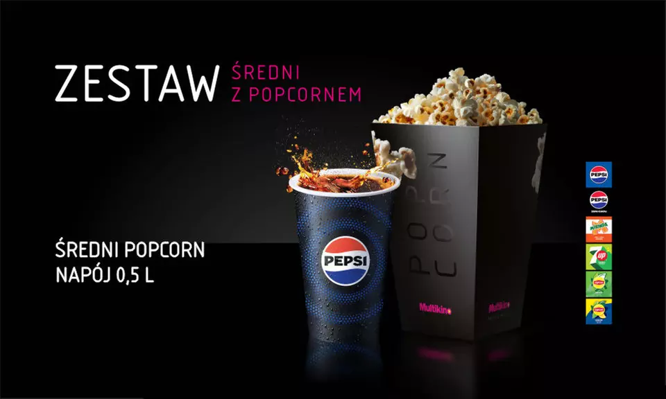 Zestawy barowe: napój z popcornem lub nachosami dla 1 lub 2 osób