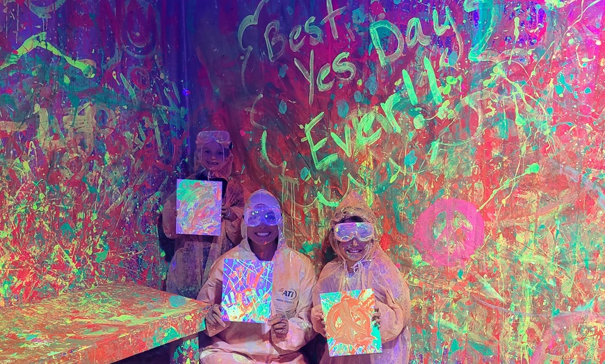 Image 3: Paint. Splatter. Glow. Private Sessions for 1–8 at House of Immersions