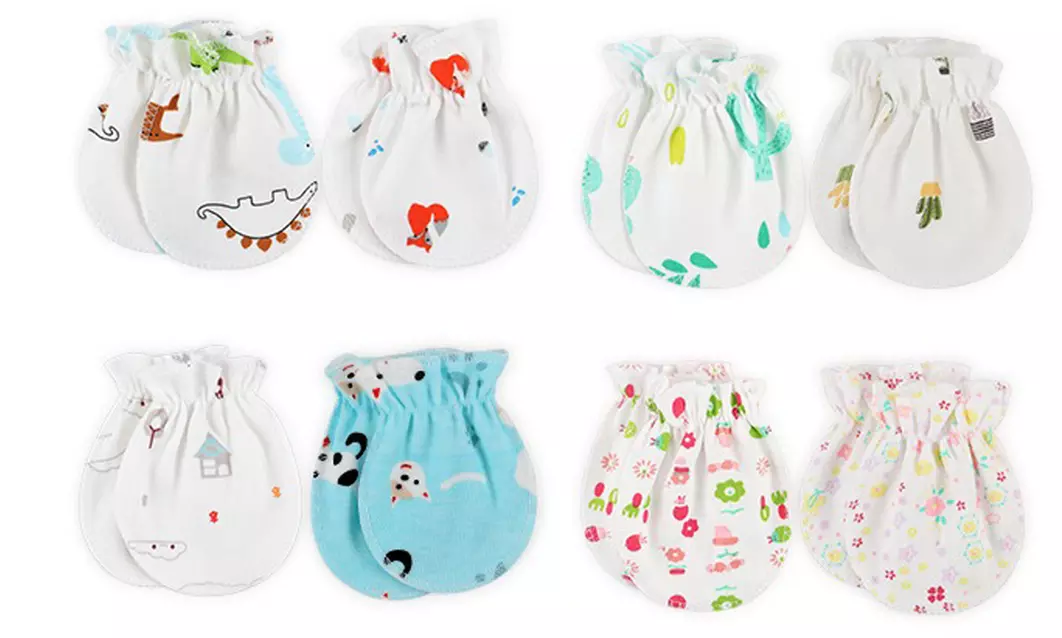12 Pairs Newborn Baby Cotton Infant No Scratch Mittens Gloves