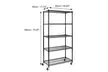 5-Tier Heavy-Duty Shelving Unit with Wheels Black 35''L x 18''W x 71''H - Second Medium