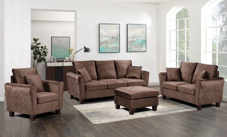 Image 7: Tivette Brushed Velvet Sofa Set 