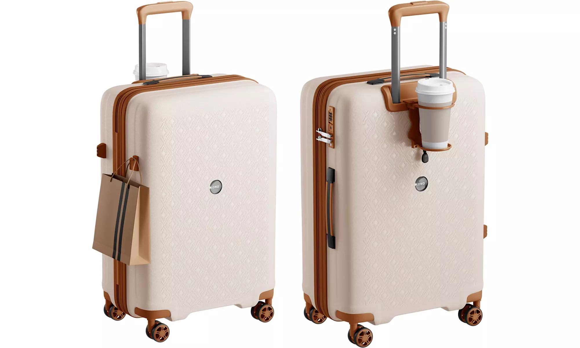 1 / 3x KONO Hartschalen-Reisekoffer mit TSA-Schloss