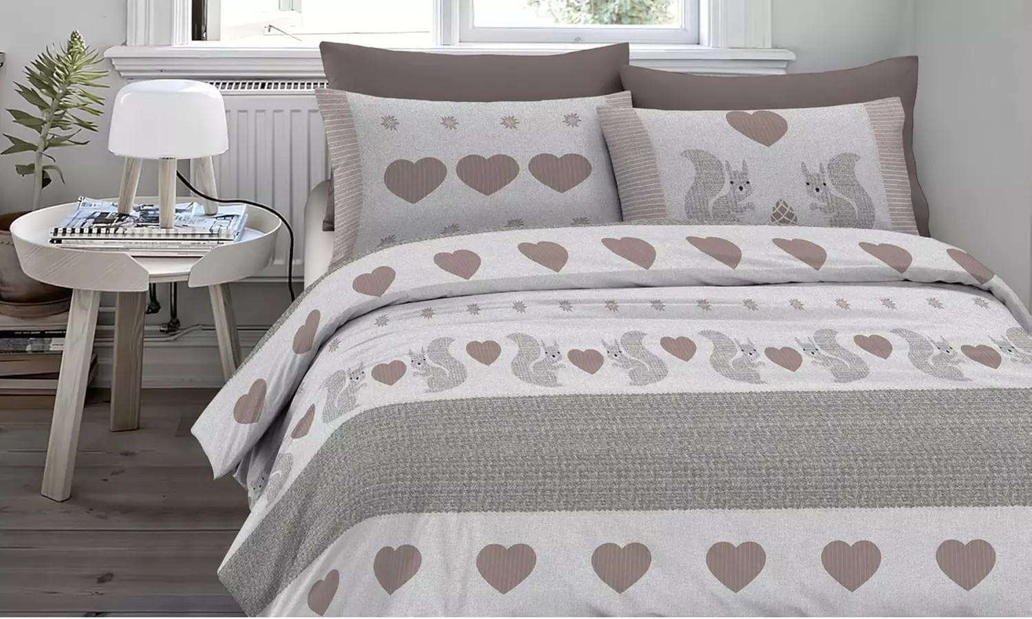 Juego de funda nórdica de franela 100 % algodón con fundas de almohada