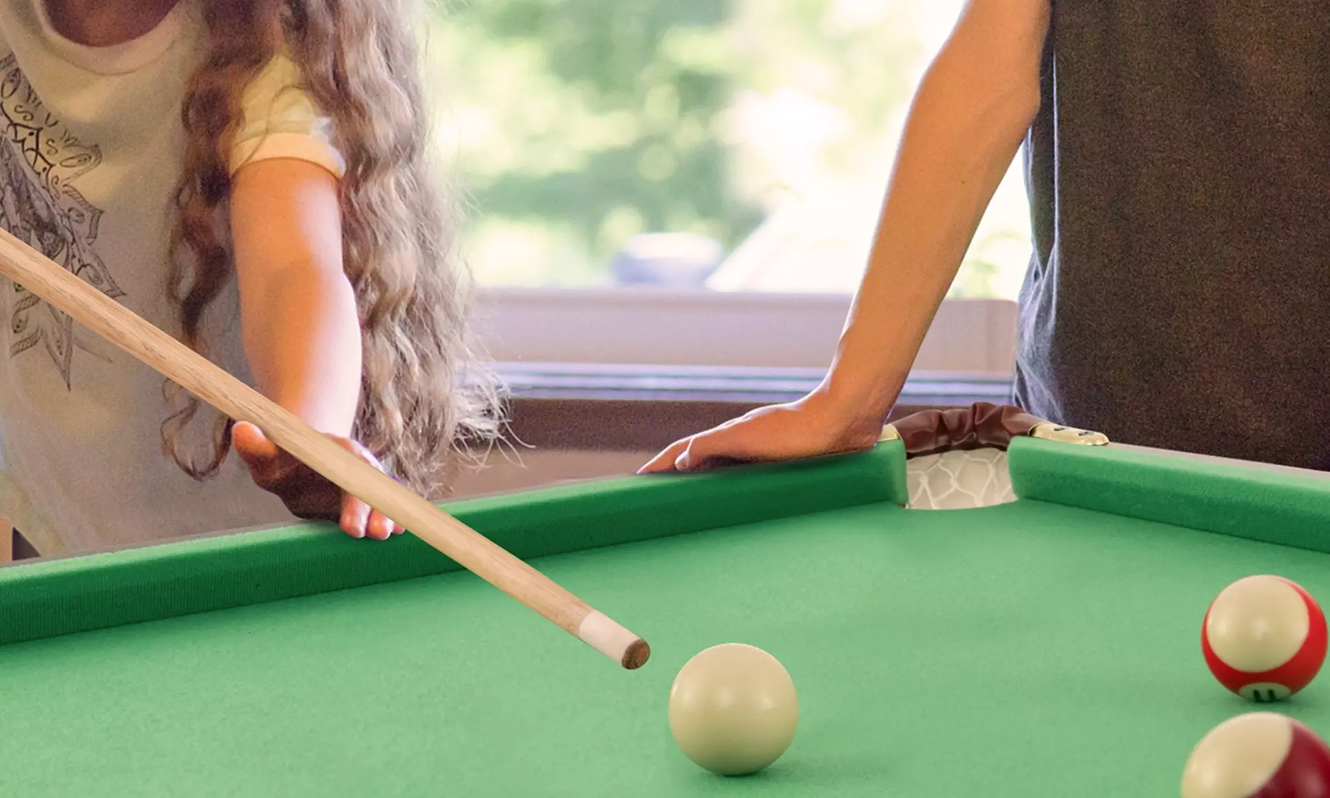 Costway 47" Folding Billiard Table Pool Game Table Indoor Kids w/ Chalk - Primary Image