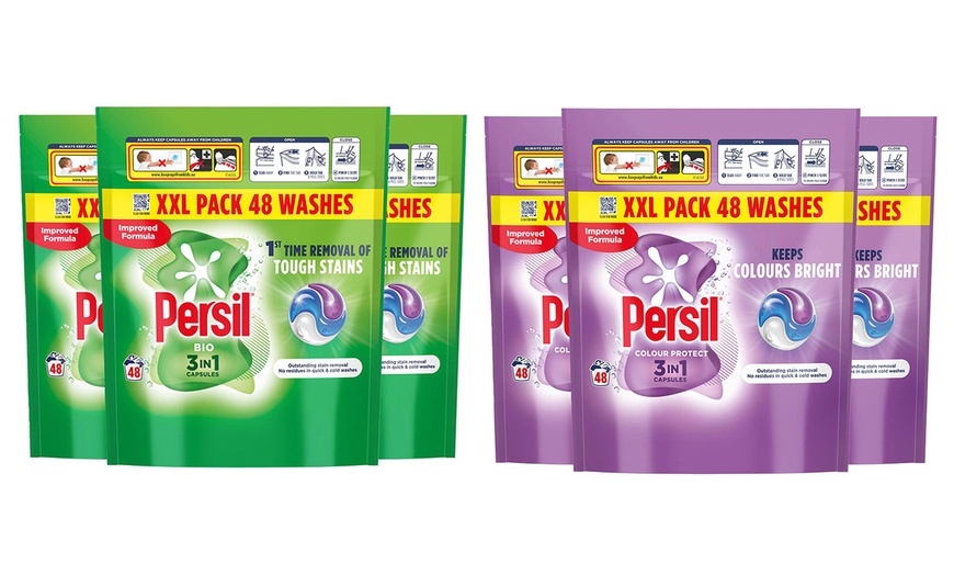 Image 1: Three Packs of Persil XXL 3-in-1 Washing Capsules - 48 Washes