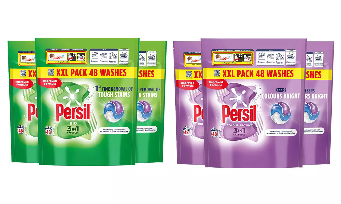 Three Packs of Persil XXL 3-in-1 Washing Capsules - 48 Washes