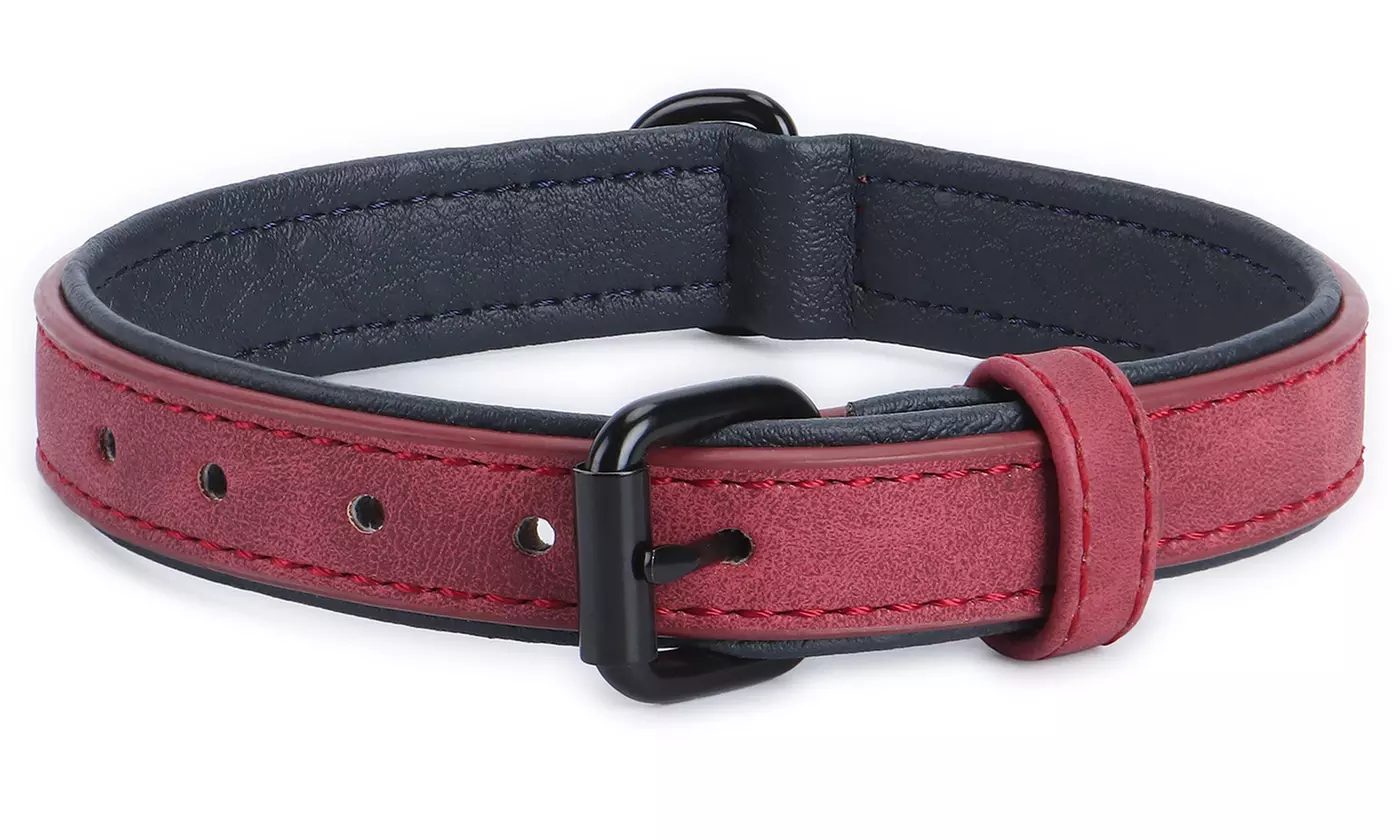 Adjustable Soft Leather Pet Dog Collar for Small Medium Large Dogs