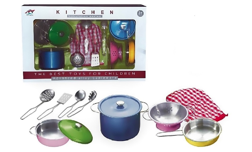 Image 2: Children's Stainless Steel Kitchen Playset