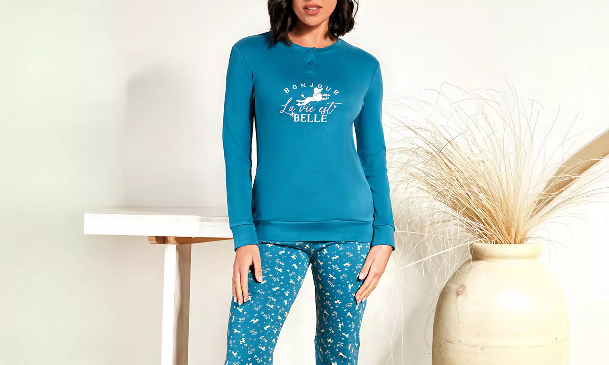 Pigiama donna invernale in cotone di Nottingham, Coconuda o De Fonseca