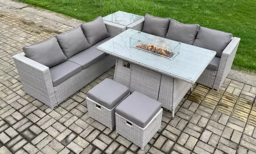 Image 1: Fimous Outdoor PE Rattan Garden Furniture Set