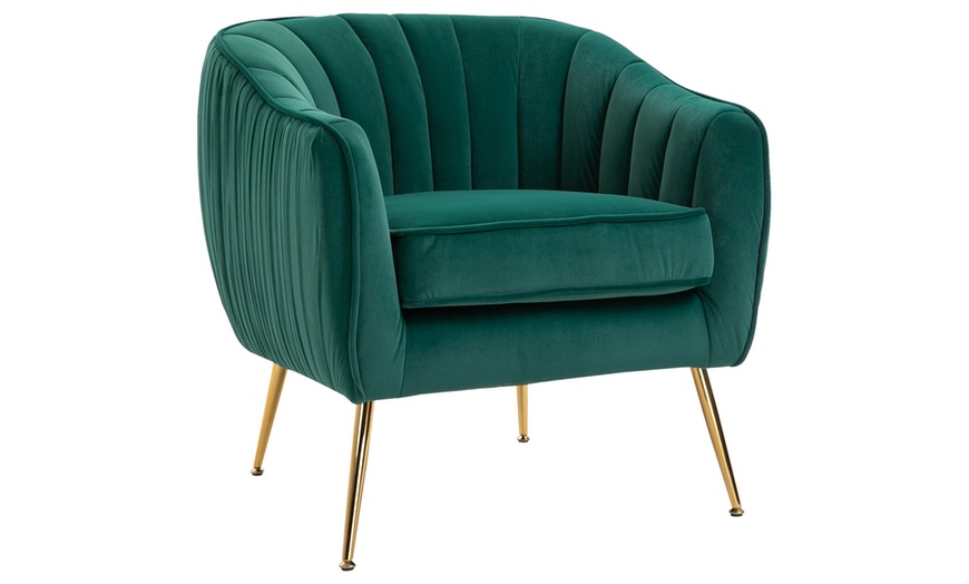 Image 4: HomCom Emerald Green Armchair