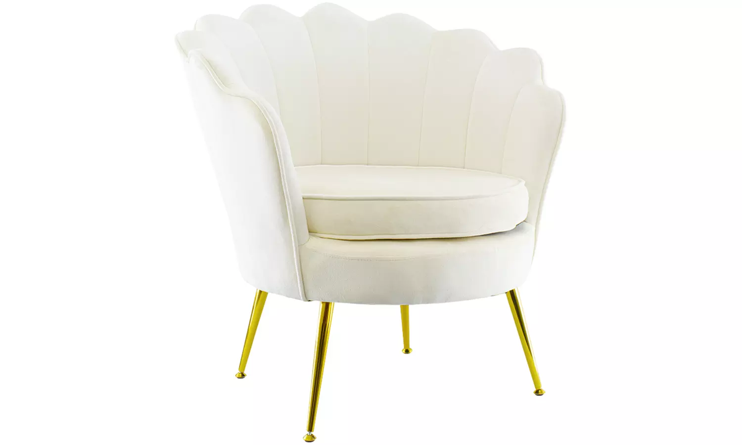 Poltrona con schienale a conchiglia