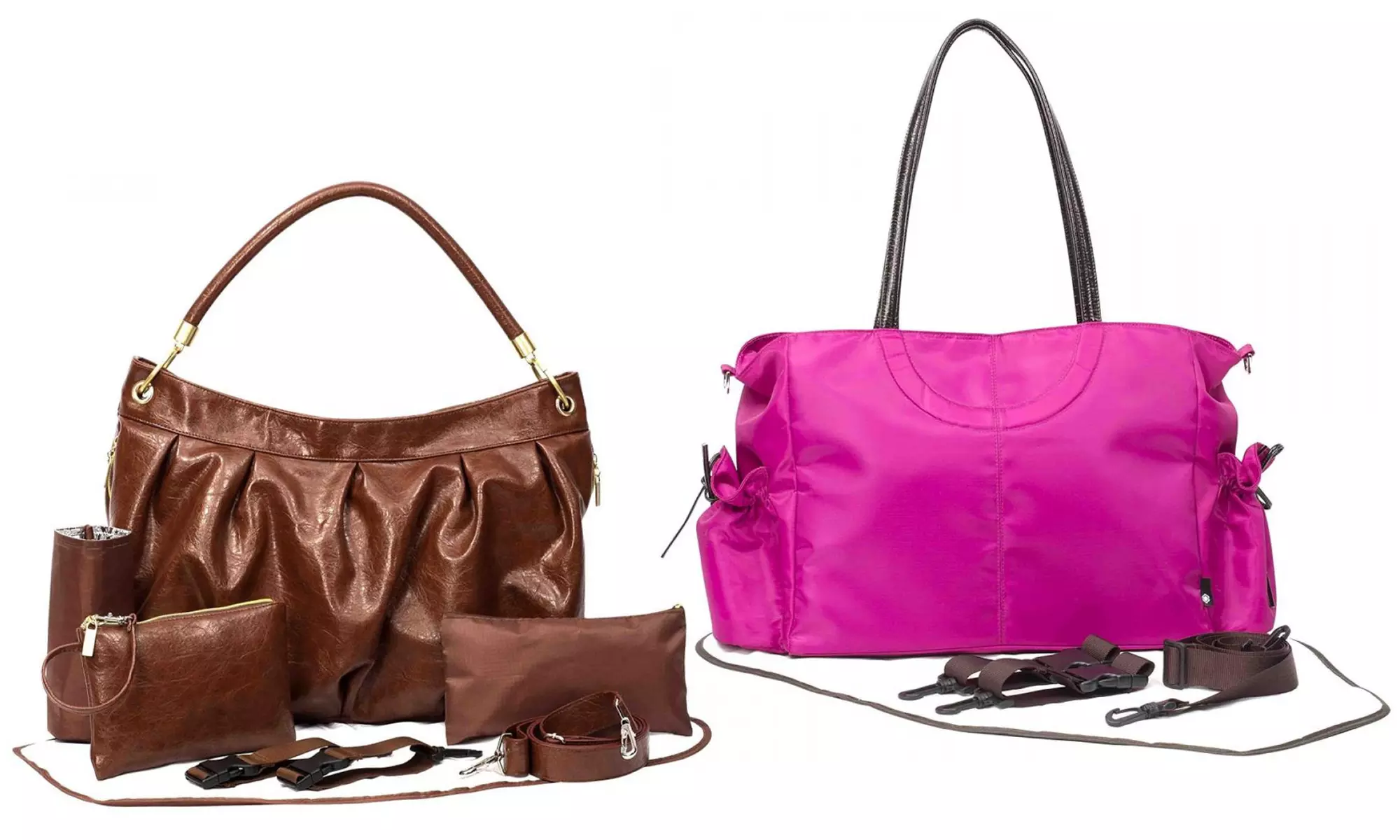 Babywickeltasche in Braun oder Pink zur Wahl - Primary Image