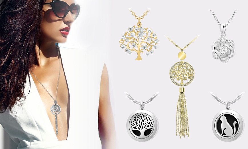 Image 1: Collana lunga con cristalli scintillanti SC Crystal