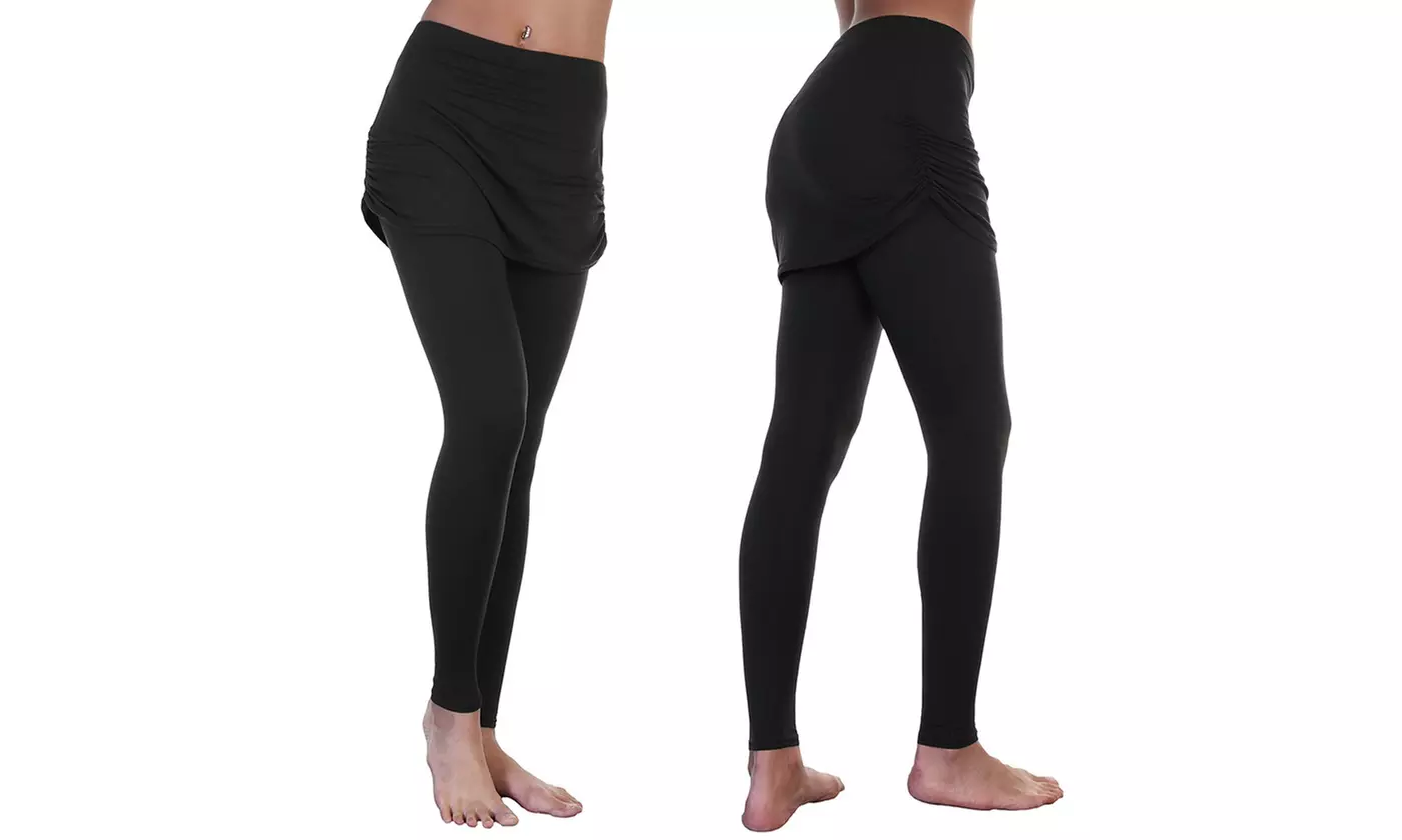 Angelina Women's Soft and Stretchy Mini Skirt Leggings (1-Pack or 4-Pack)