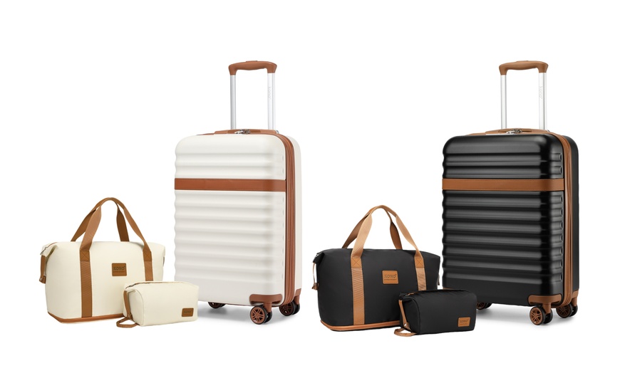 Image 1: Conjunto de viaje con maleta rígida de cabina, bolsa de mano y neceser