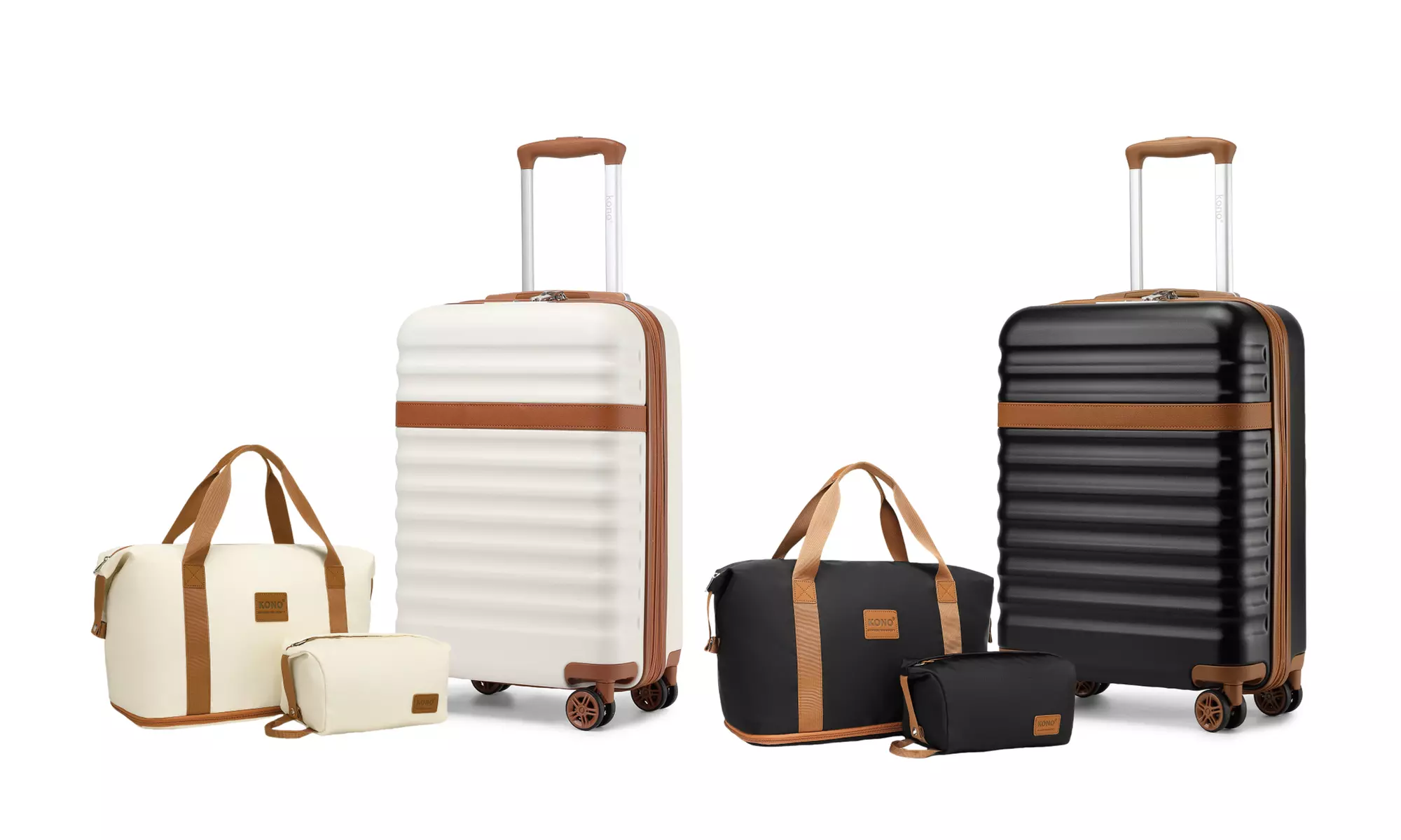 Conjunto de viaje con maleta rígida de cabina, bolsa de mano y neceser