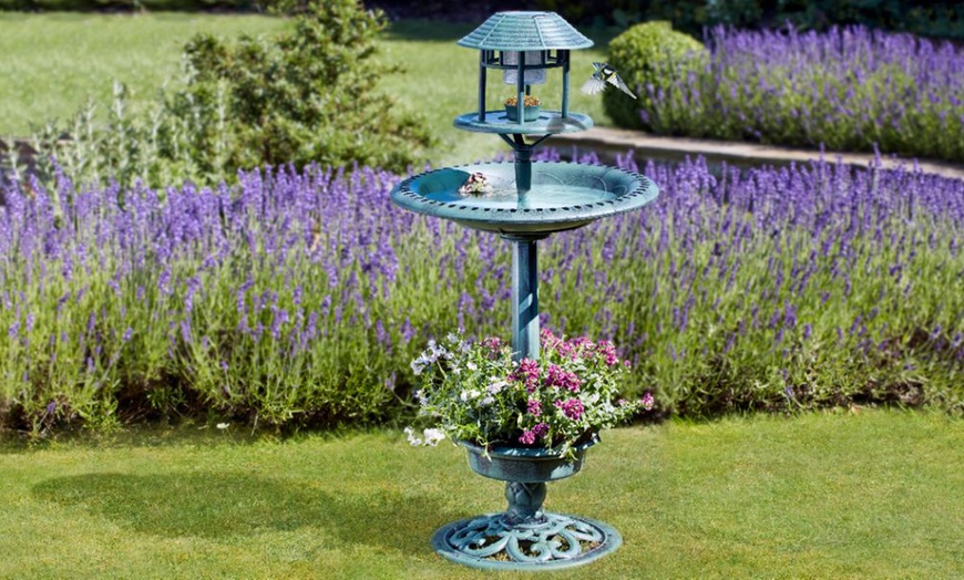 Image 1: Happy Beaks Garden Bird Hotel with Solar Light