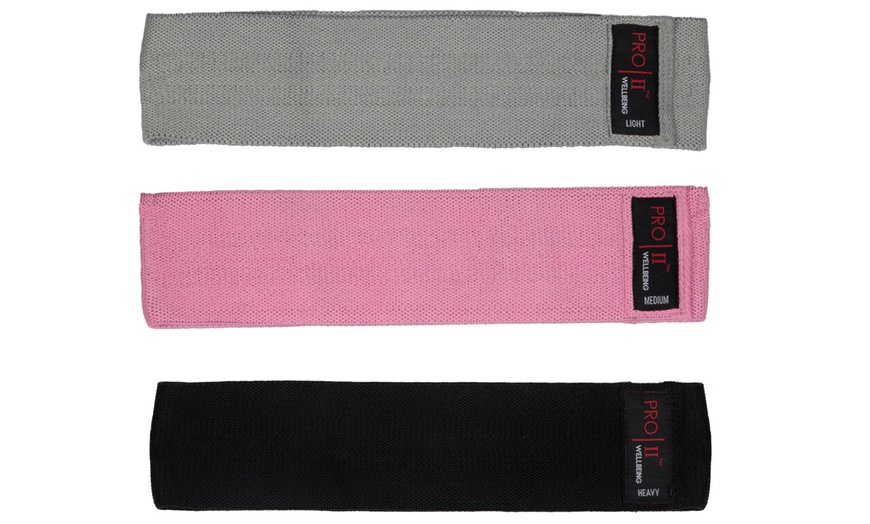 Image 11: Pro 11 Wellbeing Three Pack of Glute Bands with Carry Pack