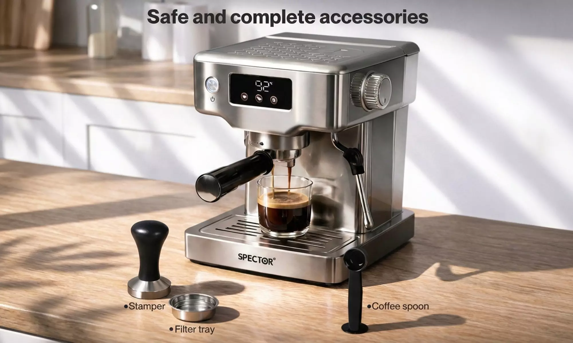 Spector Espresso Machine Series – 20-Bar Coffee Maker with Steam Wand