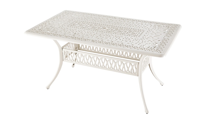 Image 31: Garden Outdoor Cast Aluminum Vintage Bistro Table 