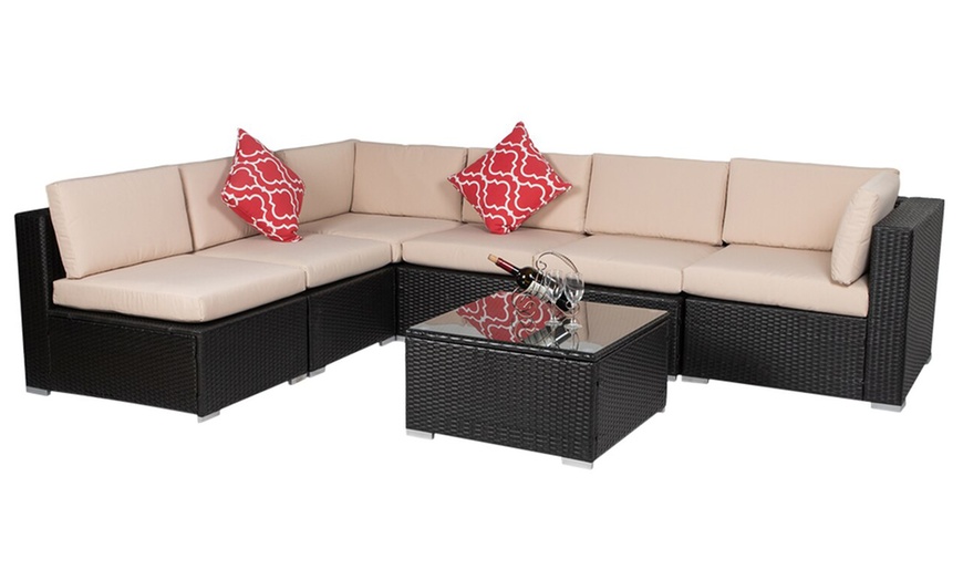 Image 3: Rattan-Effect Garden Set