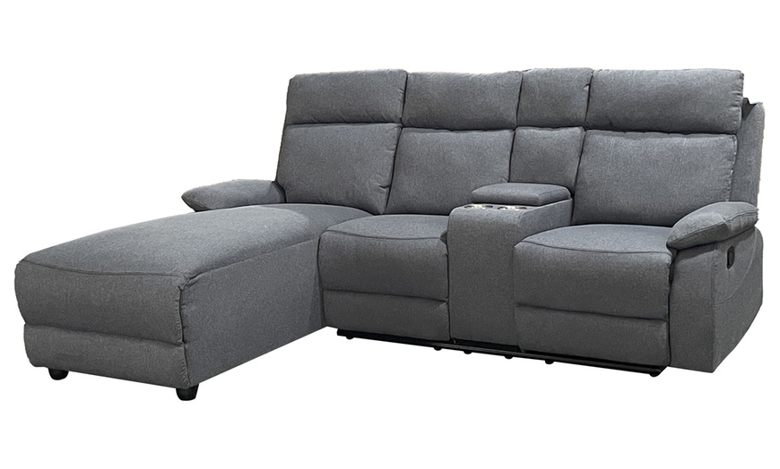 Image 10: Sorento Three Seater Fabric Corner Reclining Sofa 